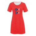 thumbnail image 4 of RT5YKing Robe Décontractée Mode Printemps Été Jour de l'Indépendance Manches Courtes Col Rond Mi-Mollet Robes pour Femmes 2023, 4 of 5