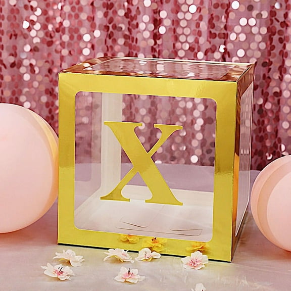 BalsaCircle 4 Gold 5" Letter X Cardstock Stickers Backdrop Wall Party Decorations