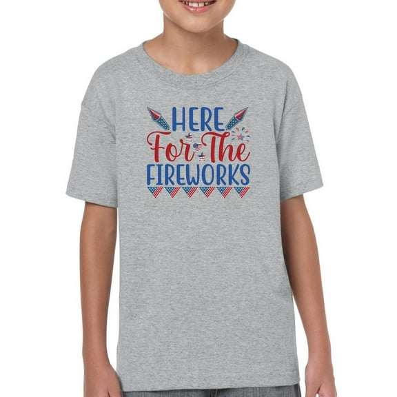 Here For The Fireworks T-Shirt Juniors -Image by Shutterstock, x-Small