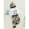 thumbnail image 3 of Mialoley Infant Baby Cowboy Clothes Set, Long Sleeve Letter Print Romper + Animal Pattern Pants + Hat, 3 of 8