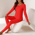 thumbnail image 6 of purcolt Women's Plus Size Thermal Underwear Set Lightweight Long Johns Base Layer Pajama Set for Women Top Bottom, 6 of 8