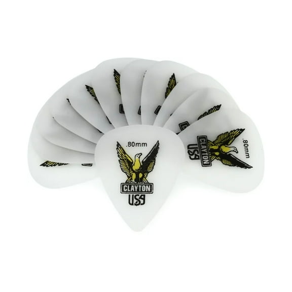 Clayton S80-12 Acetal Polymer Standard Guitar Picks- 0.80 mm - 12 Pieces