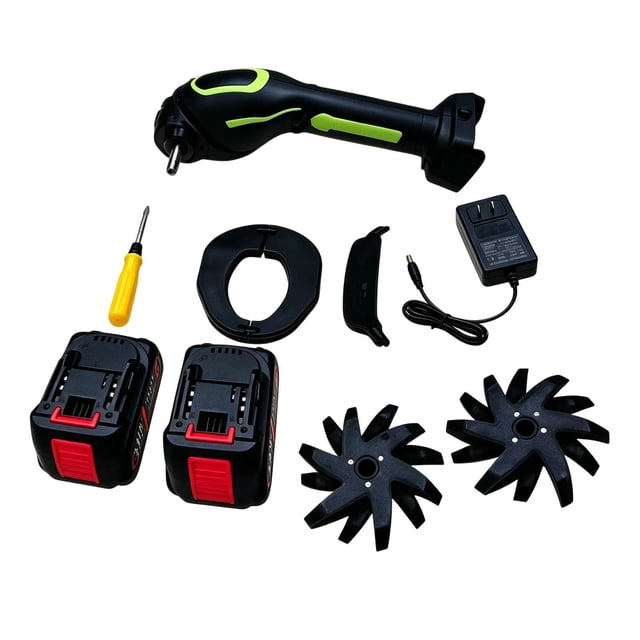 Outdor 2 In 1 Cordless Tiller And Cultivator With Extension Pole 20V Lightweight Handheld Garden For Soil And Trenching Battery Included