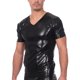 thumbnail image 3 of Camiseta de manga corta y camiseta interior de poliéster para hombre, de verano, brillante, ajustada, a la moda, moldeadora, estilo discoteca., 3 of 5