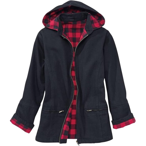 SAGEFINDS Flannel Lined Denim Jacket Black - Medium