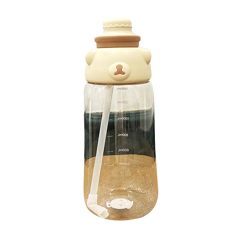 MIRACLE 1200 ML Large Capacity Plastic Straw Water Bottle Outdoor