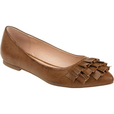 

Women s Journee Collection Judy Ballet Flat Tan Faux Leather 5.5 M