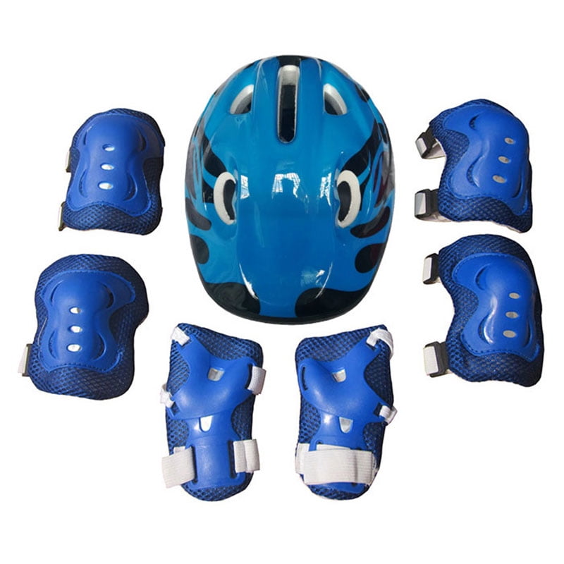 6/7Pcs Elbow Wrist Knee Pads and Helmet For Kids Skate Cycling Bike Safety US 