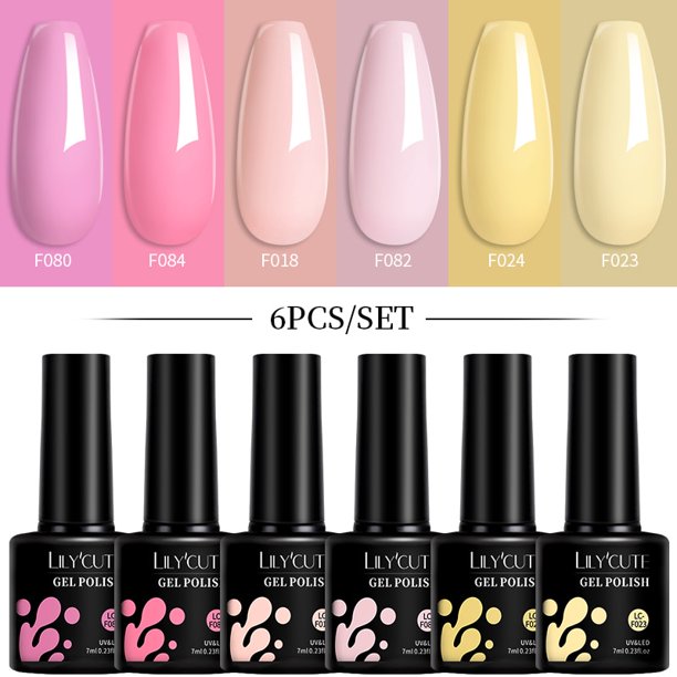 LILYCUTE 6 unids/set Macaron Gel esmalte de uñas Kit Primavera Verano 6 colores neón UV LED Nail Art Gel Semi permanente capa superior para Base Tan Jianjun unisex