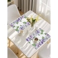 thumbnail image 5 of Purple Flowers Placemats Set of 4, Spring Watercolor Floral Leaves Plants Placemats for Dining Table, Place Mats for Kitchen Tabletop, Waterproof Wipeable Dining Table Mats Set, 5 of 9