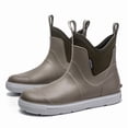 thumbnail image 4 of Viluyesy Womens Chelsea Rain Boots Round Toe Thick Rubber Sole Waterproof Elastic Gore Pull On Outdoor Slip Resistant Rainy Season Boots Khaki Size 9.5, 4 of 7
