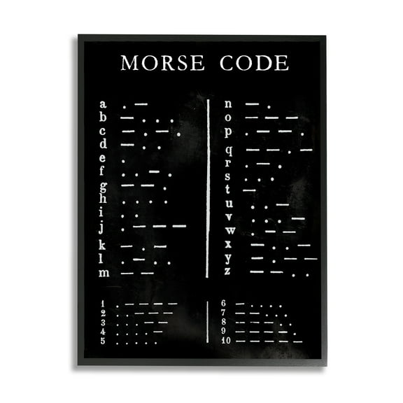 Stupell Indtries Vintage Morse Code Chart Alphabet and Numerals,11 x 14,Design by Vision Studio