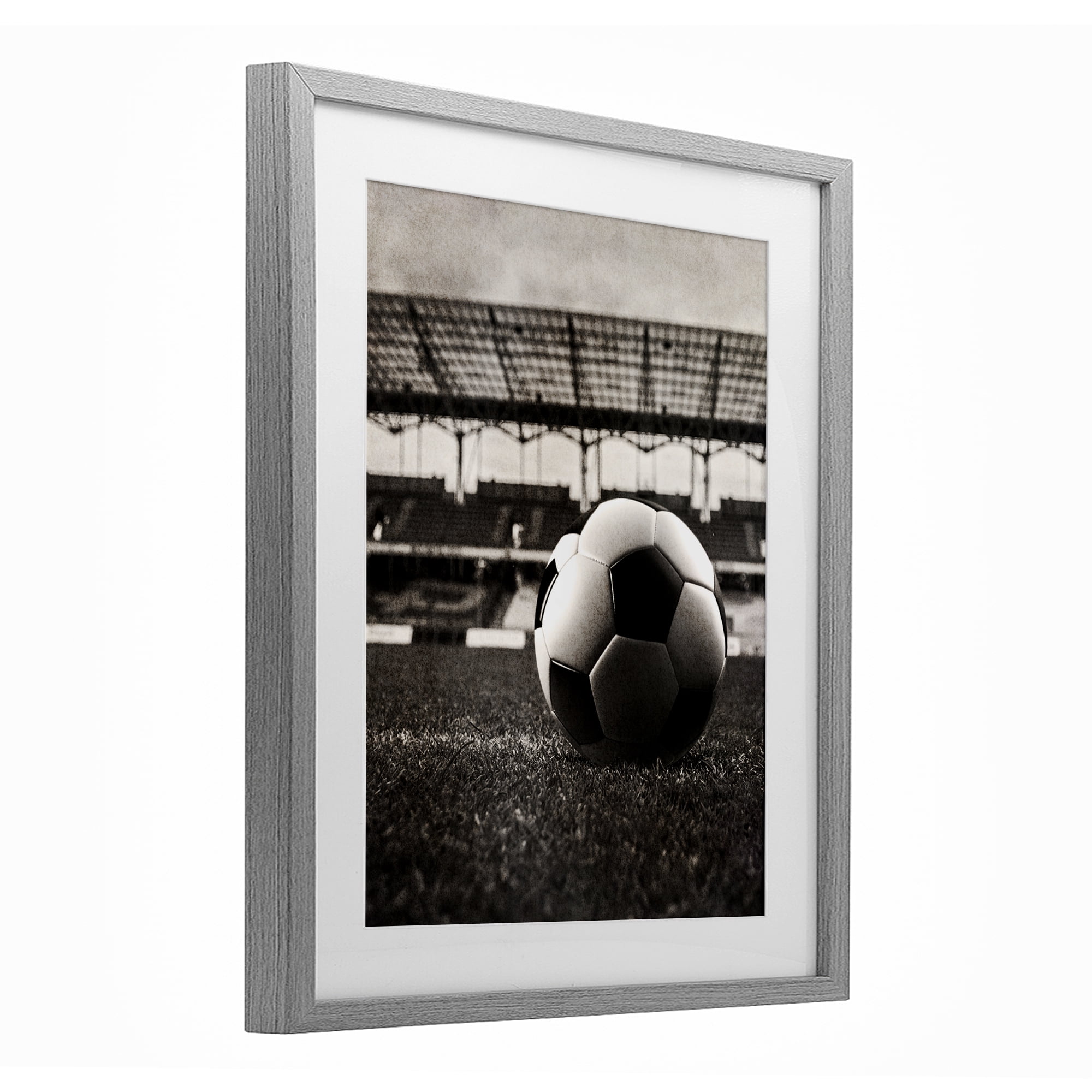 Stupell Industries Vintage Sports Soccer Gray Framed Print Under Glass, design by Marcus Prime