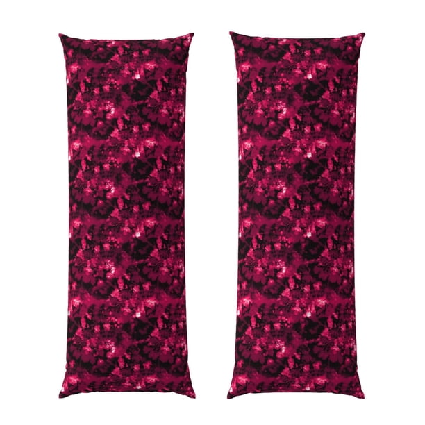 Balery Burgundy Tie Dye Funda Protectora para Almohada Corporal de Algodón Hipoalergénico con Cierre(55 x 21 pulgadas), Almohadas No Incluidas