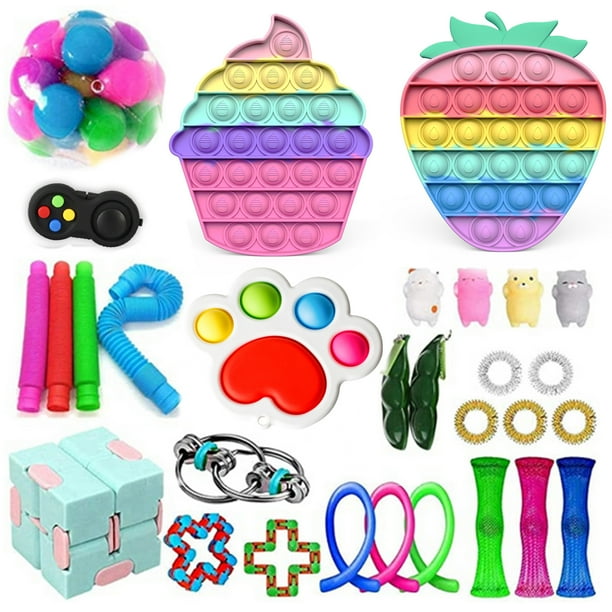 30PCS Fidget Toy Pack, Sensory Fidget Pack with Pop Bubble Stress Relief Toys - Walmart.com