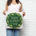 thumbnail image 2 of St Patricks Day Pillow Covers 18x18 Inch Decorative Throw Pillow Cover, Spring Gold Coin Green Shamrock Wooden Grain Sofa Pillowcases Accent Cushion Case Home Decor Bedroom Living Room, 2 of 6
