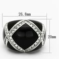 thumbnail image 2 of Luxe Jewelry Designs Women's Pave Stainless Steel Ring with Crystals Black Epoxy - Size 9 (Pack of, 2 of 4