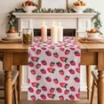 thumbnail image 2 of Strawberry Table Runner, Pink Spring Summer Rustic Floral Fruit Washable Cotton Linen Table Runners 36 Inches Long, Dresser Scarf Runner for Nightstand/End Tables/Round Tables 13''x36'', 2 of 8