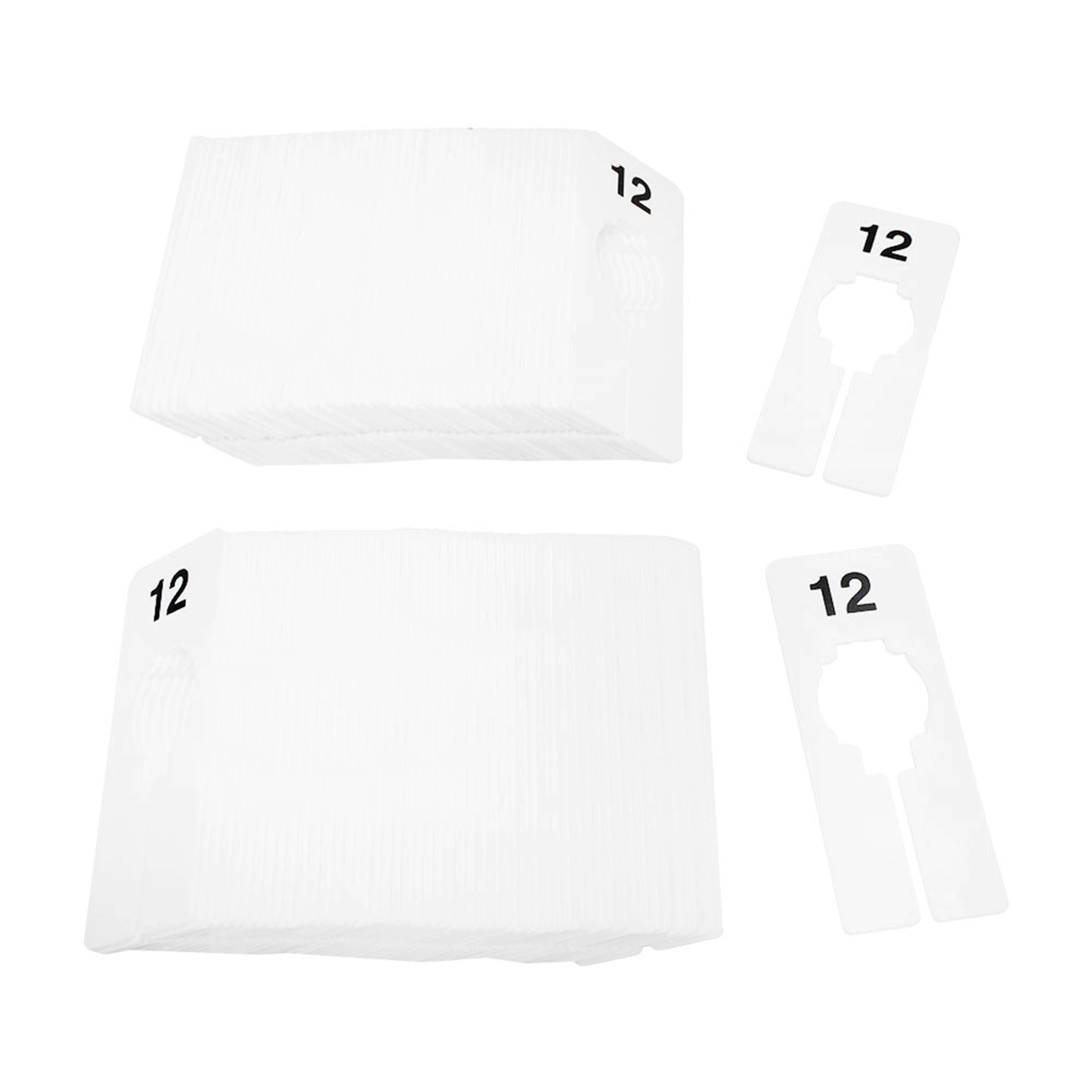 10 PC 2" x 5" Clothing Rack Size 12 Dividers Hangers White Plastic Rectangular 