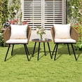 thumbnail image 3 of 3 Piece Outdoor Furniture Patio Bistro Set Balcony Furniture Durable String Conversation Sets Outdoor Patio Chairs Set for Porch Poolside Garden, 3 of 8