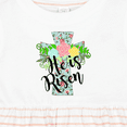 thumbnail image 4 of Inktastic He is Risen Floral Print Cross with Beautiful Flowers Girls Baby Dress, 4 of 5