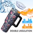 thumbnail image 5 of OBREWU Pioneer Flower Tumbler with Handle and Lid,40oz Pioneer Flower Double Wall Vacuum Insulated Tumbler,Pioneer Flower Cups Gift for Women and Men, 5 of 7