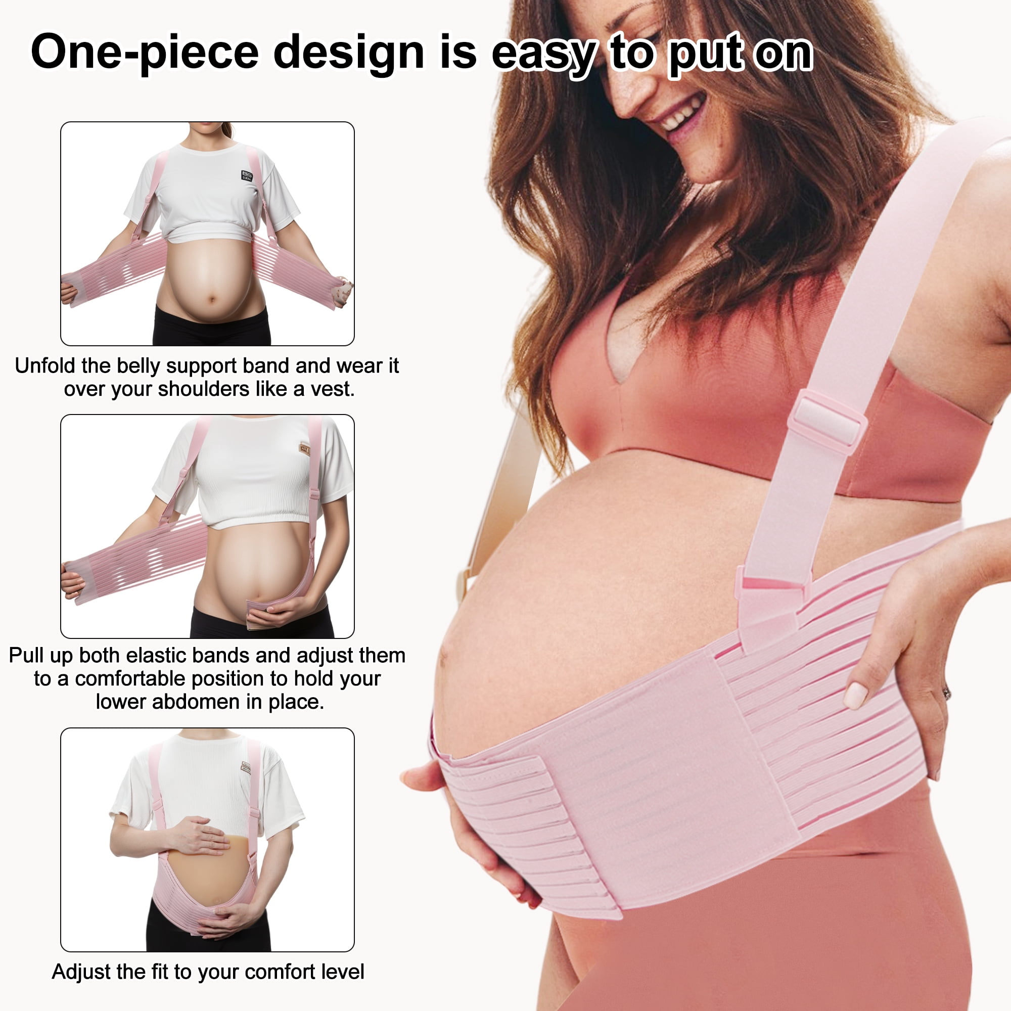 Unique Bargains Maternity Support Belts Pregnancy Belly Band 1 Pc Large Pink
