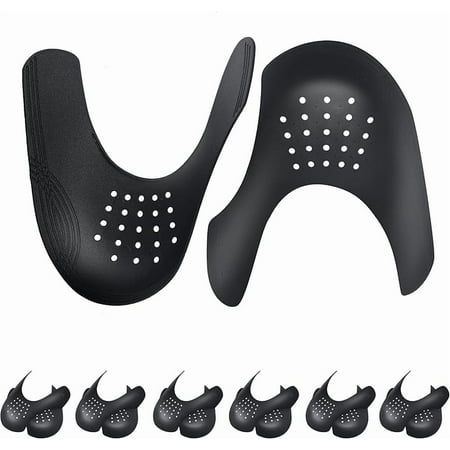 Crease Protectors Suitable for Most Sneakers, 4 Pairs Crease Protectors for Jordan 1, Air Force 1, and Dunk Low; Men's 7.5-12/ Women's 5-8.5 (Black+White, Men's US Size 7.5-12)