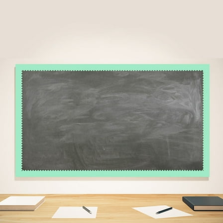 KALLORY Green Chalkboard Border Wall Sticker Decal for Classroom School Decoration and Learning Environment