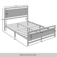 thumbnail image 7 of Castle Place Metal Platform Bed, Queen Size, Simple Design, Brown, 7 of 7