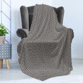 thumbnail image 4 of Retro Soft Flannel Fleece Throw Blanket, Abstract Geometrical Extraordinary Symmetric Shape Pattern Image, Cozy Plush for Indoor and Outdoor Use, 60" x 80", Eggshell Dark Taupe Grey, by Ambesonne, 4 of 5