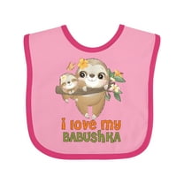 Inktastic Sloth I Love My Babushka Boys or Girls Baby Bib