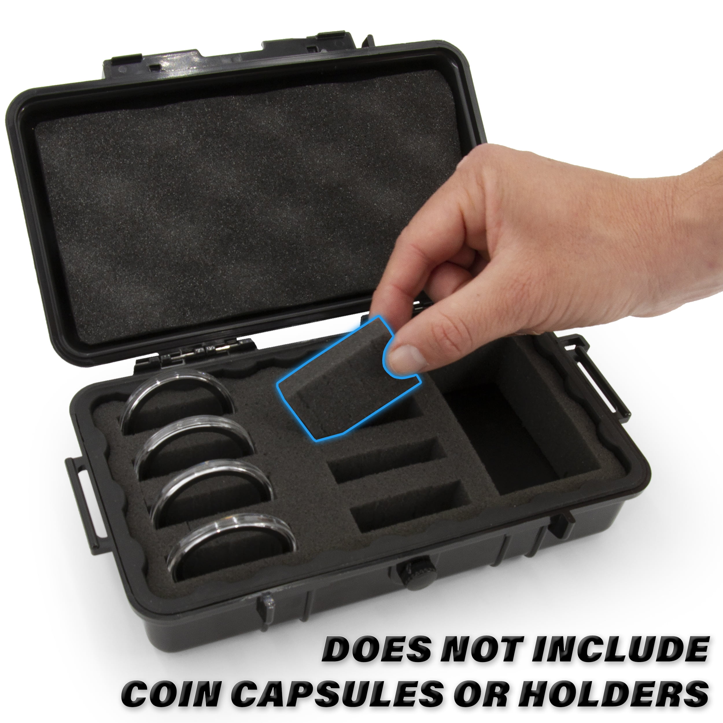 CASEMATIX Coin Collection Storage Fits 30+ Coin Holder Capsules for Silver Dollar, American Silver Eagle and More