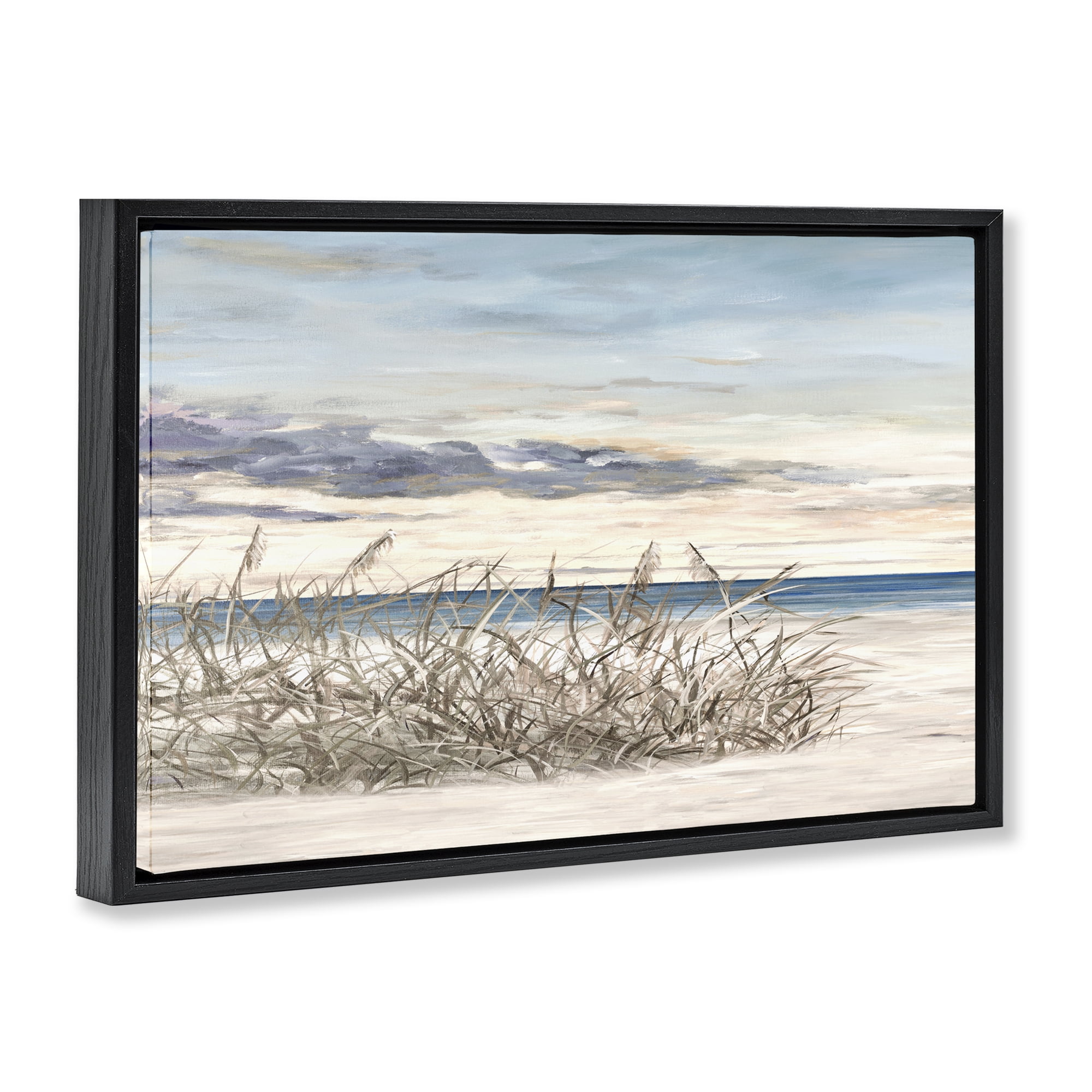 Stupell Industries Windy Beaches Landscape Black Framed Floater Canvas Wall Art, design by Julie DeRice