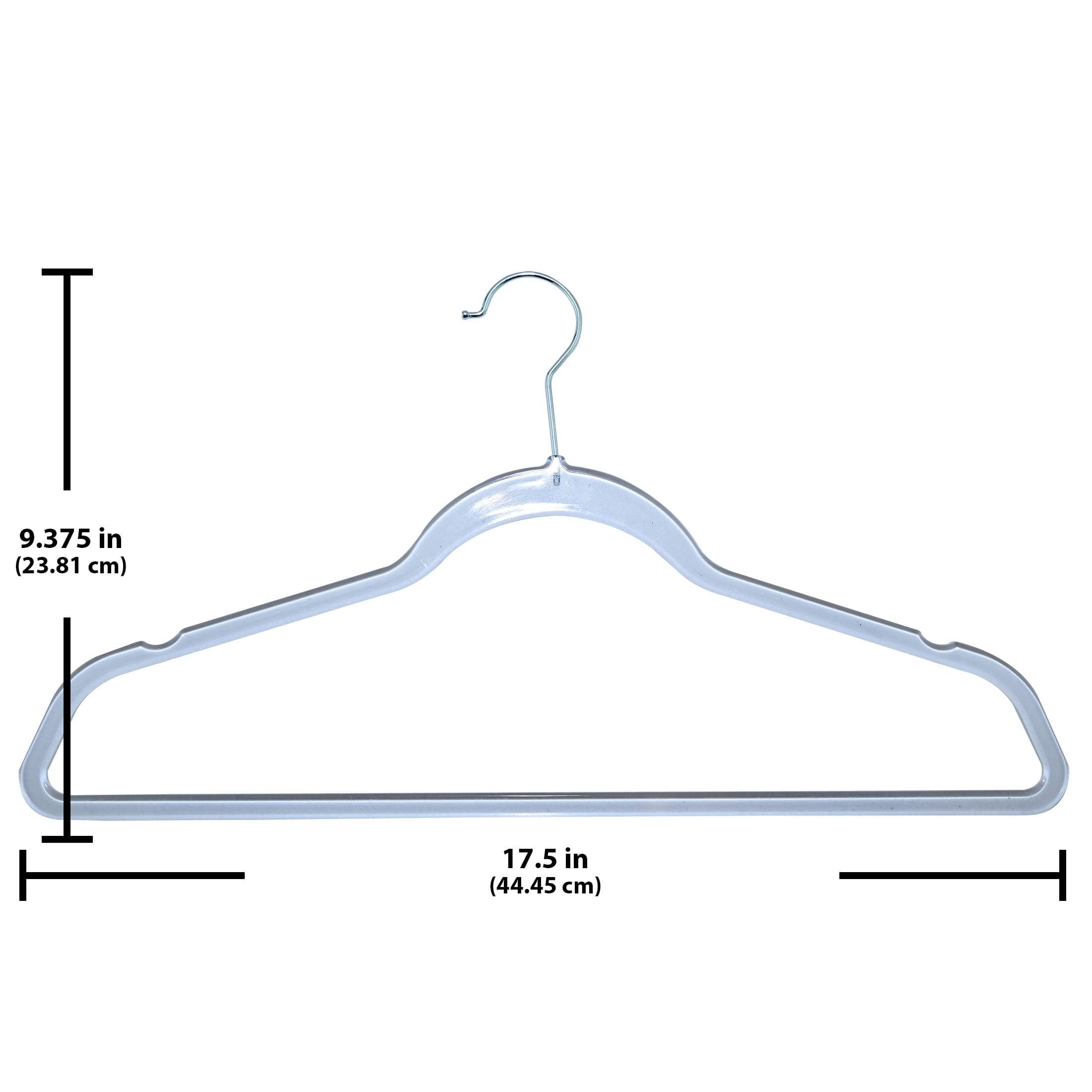 Mainstays Plastic Hangers, Spacing Saving Slim Hangers, 10 Pack, Clear, Perfect for Adult & Teen Age