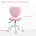 thumbnail image 5 of HOMCOM Heart Love Shaped Back Design Office Chair with Adjustable Height and 360 Swivel Castor Wheels, Pink, 5 of 10