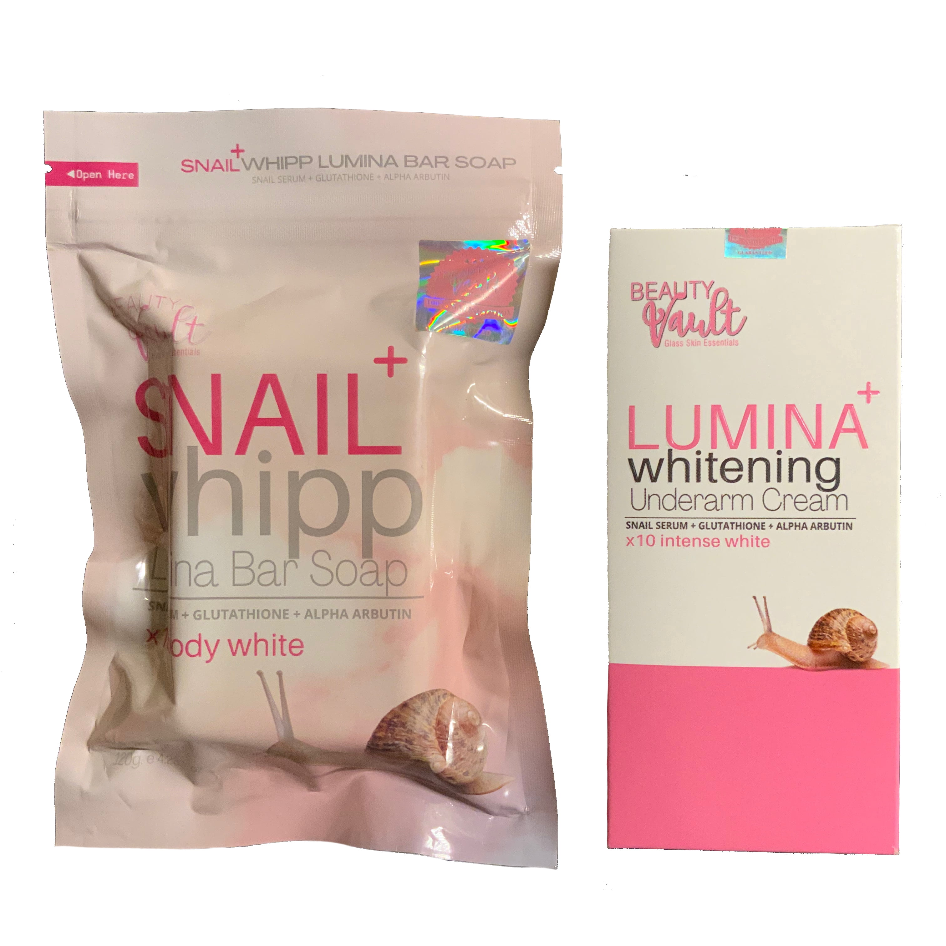 Beauty Vault Snail Whipp Lumina Soap & Underarm Cream with Snail Serum Extract