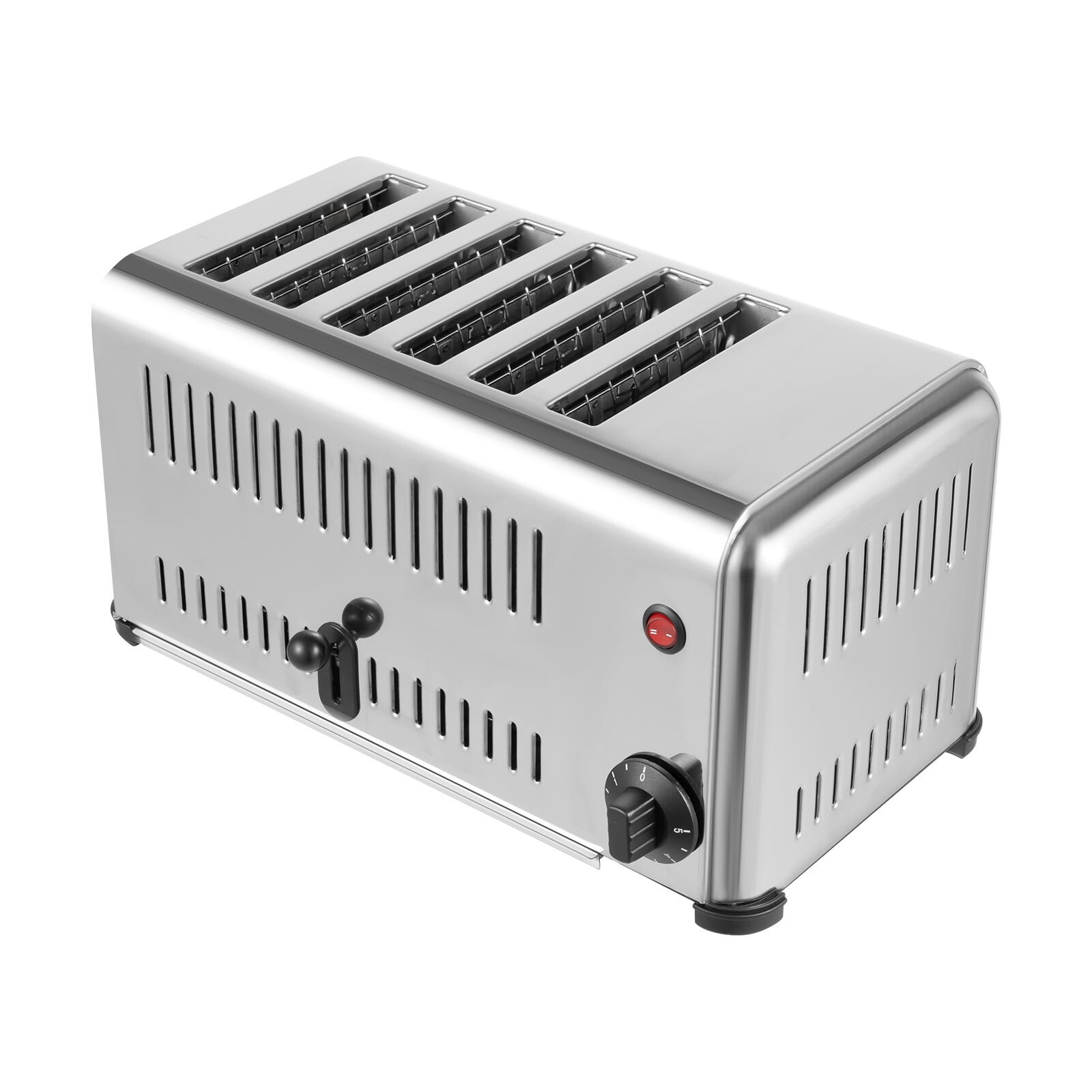 6 Slice Toaster with Wide Slots Commercial Toasters for Restaurant Bread Baking Machine 1680W Stainless Steel Toaster Countertop for Toast, Sandwiches, Meatloaf