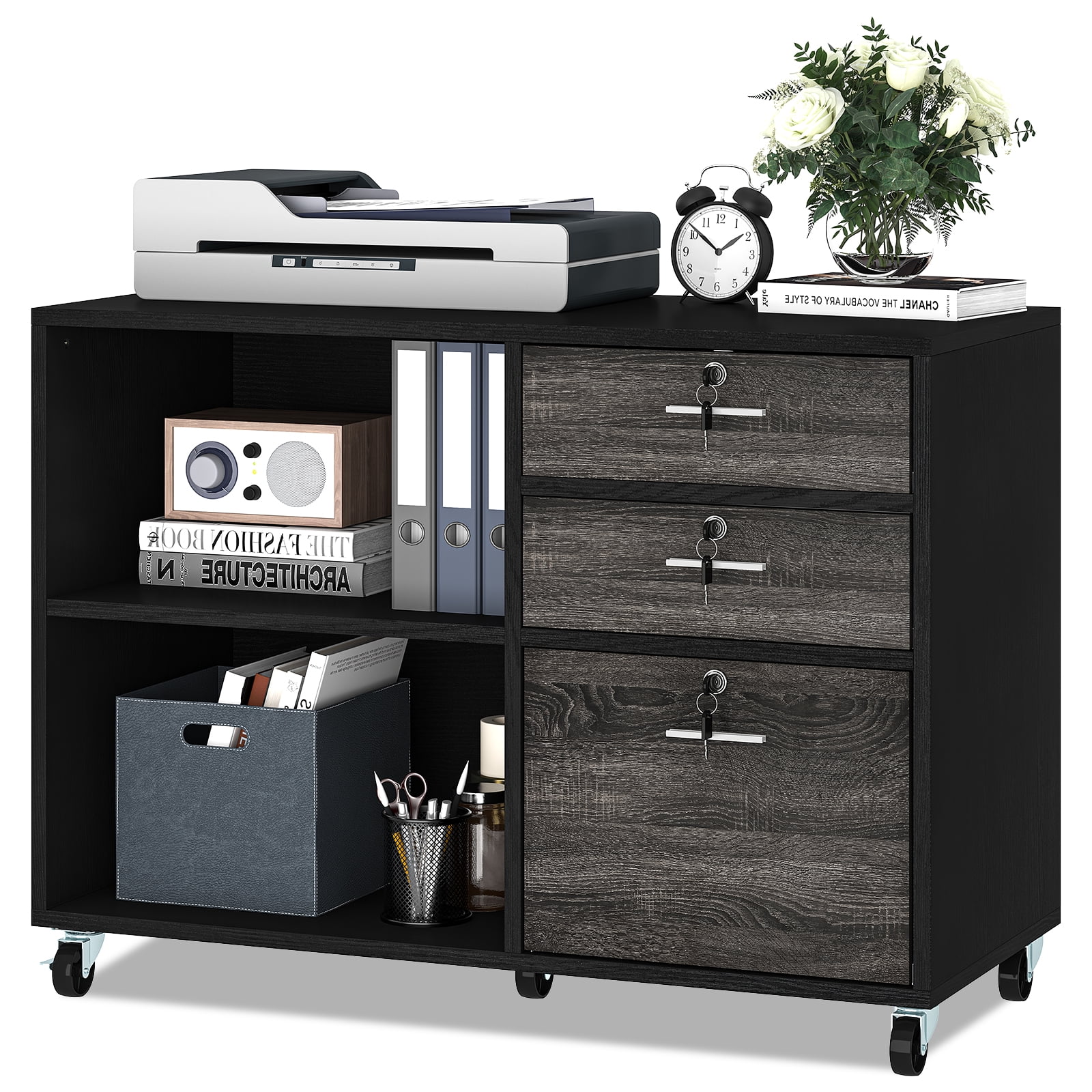 YITAHOME Rolling File Cabinet Storage W/ Drawer Organizer Rolling Home Office 