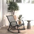 thumbnail image 4 of Grand Patio Outdoor Rocking Chair for Porch, All-Weather Rocker Chair for Patio with Steel Frame Sling Textile Lounge Chair for Patio, Balcony, Garden, Backyard, Black, 4 of 9