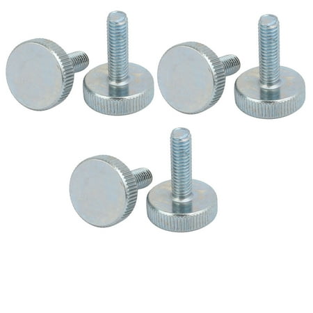 

Unique Bargains M6x20mm Thread Zinc Plated Knurled Round Head Thumb Screws Silver Blue 6pcs