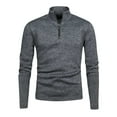 thumbnail image 2 of BXINGOHAI Men's Quarter Zip Up Pullover Long Sleeve Sweatshirt 1/4 Zip Golf Shirt Winter Fleece Lined Thermal Pullover Today Sales Dark Gray,L, 2 of 5
