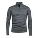 thumbnail image 1 of pstuiky camisa de manga larga para hombre, Suéter de manga larga con cuello alto y cremallera de color liso para hombre Tops de talla grande para hombre s, 1 of 4