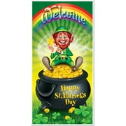 Beistle Happy St. Patrick's Day Leprechaun Door Cover Indoor Outdoor 30" x 5' Decoration