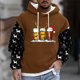 thumbnail image 1 of Sudadera con capucha para hombre, estilo casual, con cuello redondo, estampado, manga larga, blusa de poliéster, 1 of 5