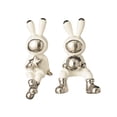 thumbnail image 3 of Binwennn Goddaughter Christmas Ornament Ceramic Electroplating Sitting Rabbit Rabbit Statue Home Decoration Suitable For Desks Cabinets Bookshelves Counters Homes Hotels Bars, 3 of 6