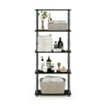 thumbnail image 5 of Furinno Rata 6-Tier Industrial Multipurpose Flat Base Shelf Display Rack with Metal Frame, Wide, Marble White, 5 of 5