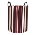 thumbnail image 2 of Circular Hamper Single Layer Laundry Basket Storage Basket Waterproof Single Layer Fabric With Handle Pe Support Strip Maroon Stripe_4 Medium, 2 of 8