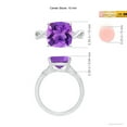 thumbnail image 4 of ANGARA Natural Claw-Set Cushion 3.65 ct Amethyst Solitaire Engagement Ring in 14K White Gold for Women (Size-10mm) | February Birthstone, Anniversary, Jewelry Gift for Women | Natural Amethyst Ring, 4 of 8