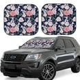 thumbnail image 2 of Uemuo Rose Flowers Printed 2 PCS Car Windshield Sun Shade, Auto Sun Heat and UV Rays Blocker, Foldable Automotive Front Window Sunshade Protector, 2 of 7